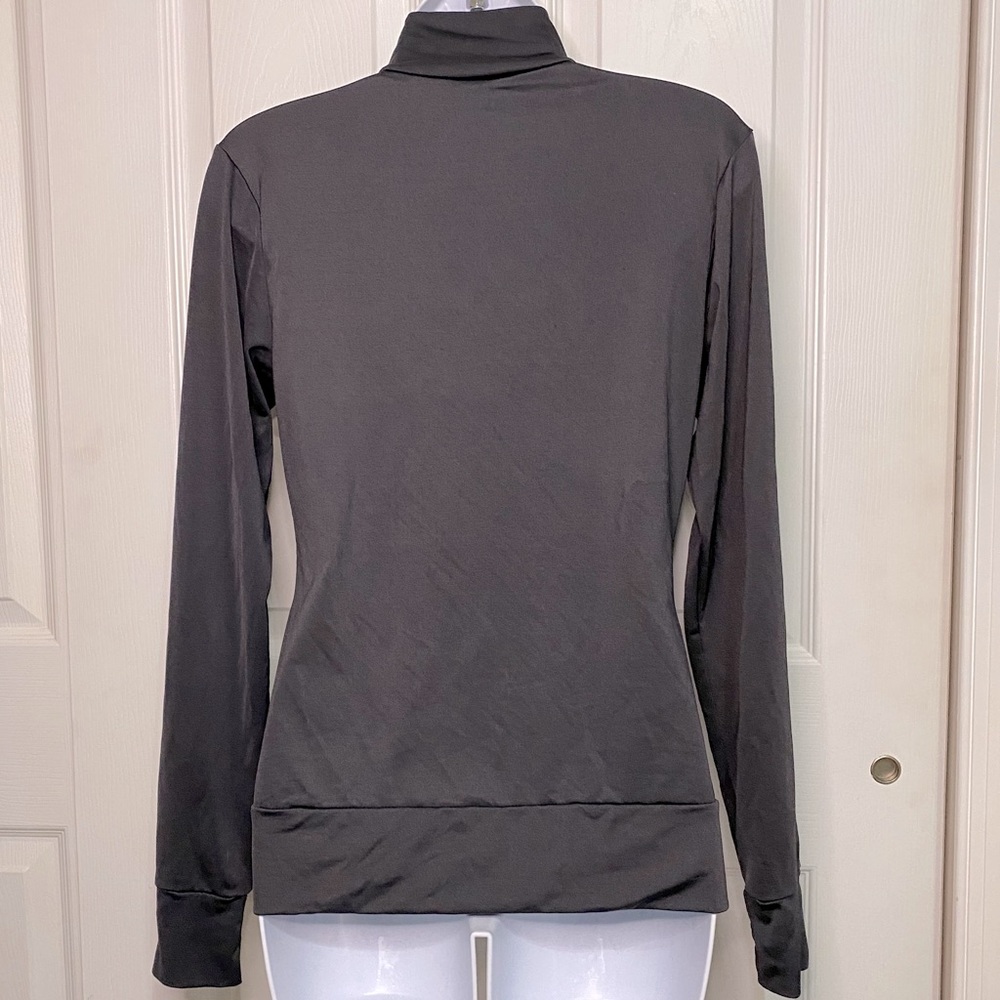 Ruched Front Gray Track Jacket - Picture 3 of 4
